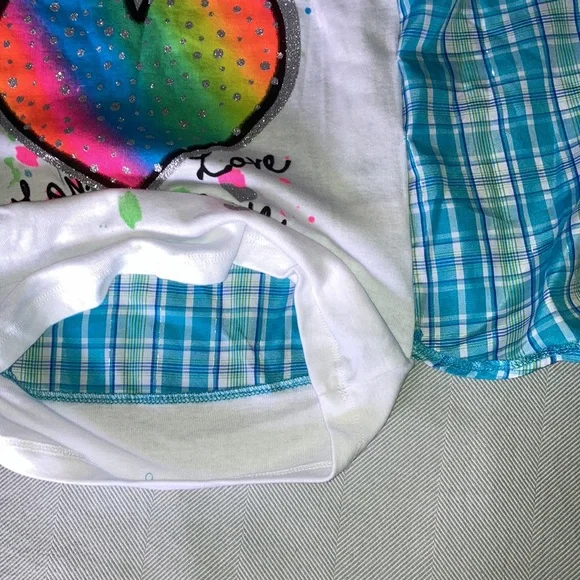 Girls Attached Tank Top Plaid Shirt - Picture 5 of 7